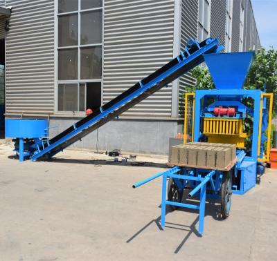 China Building Material Shops QTJ4-26 Semi Automatic Cement Concrete Brick Making Machinery In Ivory Coast From Ghana for sale