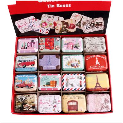 China Custom Food Mini Traveling Shape Tin Box with Handle for Christmas Gift for sale