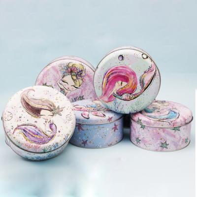 China Custom Food Printing Mermaid Cookies Small Kids Gift Packaging Tin Box for sale