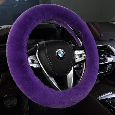 China Durable Universal Steering Wheel Plush Car Winter Fur Hand Brake Gear Cover Set Car Accessories Steering Wheel Covers for sale