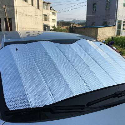 China Hot Selling Simple Foldable Car Sunshade Summer Aluminum Foil Sunshade UV Sun Shade For Front Windshield Shades for sale