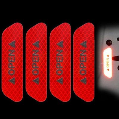 China Reflective Brand Car Stickers Flicker Decals Car Door Sticker Safe OPEN Easy Remove Warning Device Reflective Car Stickers for sale