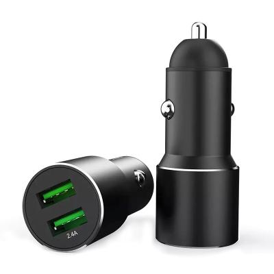 China QC2.0 Universal Custom Logo 2.4a Metal Usb Car Charger Adapter High Quality Usb Car Charger For Phone for sale