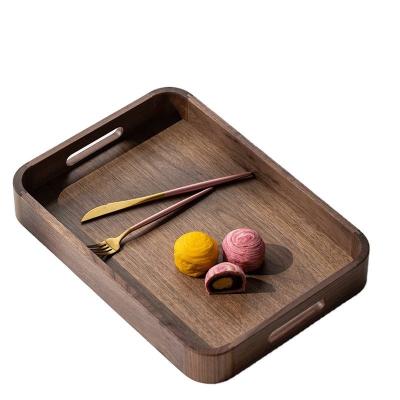 China Africa Custom Logo Wood Serving Tray with Handles Decorative Natural Wood Tray Custom Wood Board Tray for sale