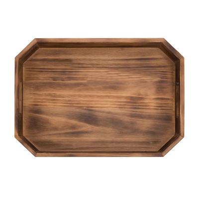 China Africa Wholesale Custom Hot Sale Acacia Wooden Serving Tray Coffee Tee Desktop square Wood Tray for sale