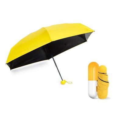 China Asian Zen Wholesale Custom Logo Printed 5 Fold Modern Minimalist Small Umbrella Umbrella With Capsule Case for sale