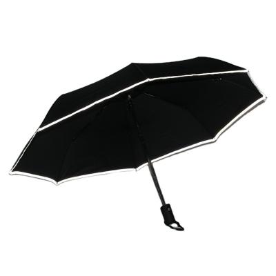 China Portable Safety Minimalist Creative Automatic Fold Night Use Reflective Outdoor Umbrella With Led Light for sale