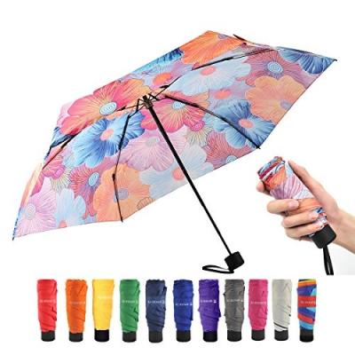 China Minimalist Custom Logo Printing Ladies Orange Light Pocket Folding Color 5 Mini Umbrella for sale