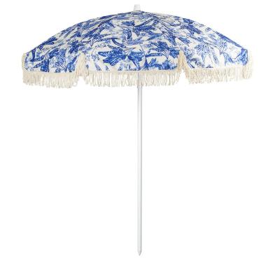 China Wholesale Price Minimalist Parasol With Fringe Sun Beach Umbrella Sun Beach Umbrella Logo Tassel Umbrella Cheap Custom Vintage Umbrella for sale