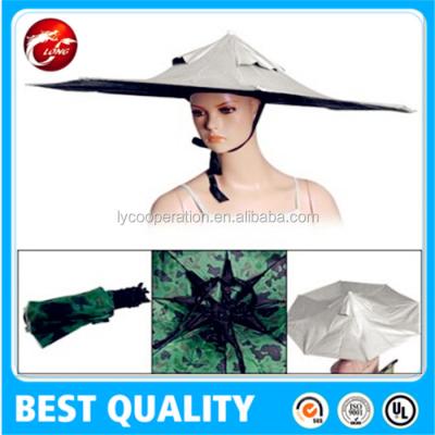 China 190T Nylon Fabric 210T Polyester Hard Hat Umbrella, Hat Umbrella, Head Umbrella for sale