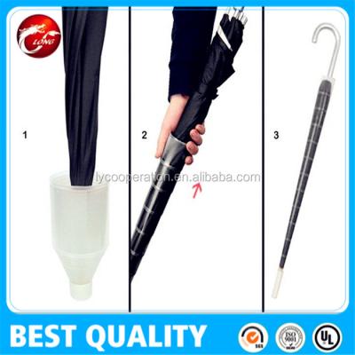 China 190T nylon fabric waterproof no drip umbrella with plastic cover for wholesale for sale