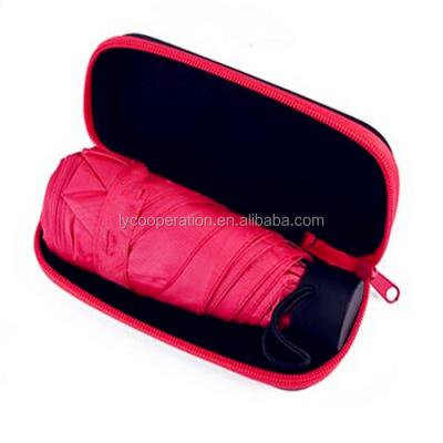 China 190T Nylon Fabric Travel Mini Umbrella With UV And Waterproof Case Lightweight Ultra Small Pocket Size for sale