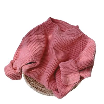 China New Clothes Solid Color Children's Casual Knitted Baby Sweater Autumn/Winter Loose Western Style Sweater Candy Color for sale