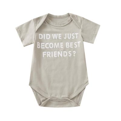 China 100% cotton ready to ship summer baby clothing newborn unisex baby rompers for sale