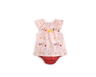 China Bow-knot sweet blouse newborn baby clothes butt short-sleeved summer two-piece INS baby suit pants for sale