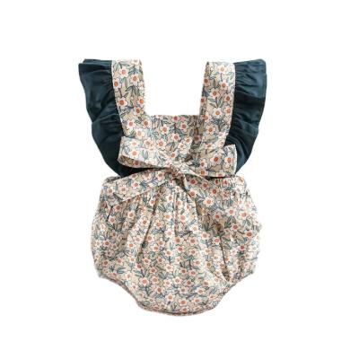 China ZD002 Baby Soft Clothes Summer Warm Baby Romper In Floral Design With Big Bow-knot Popular In Central Statistical Institute for sale