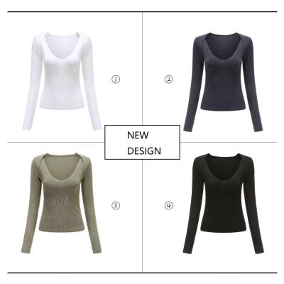 China Anti-wrinkle 2022 new fashionable spring style women knit ragged v neck off the shoulder sweater for ladies for sale