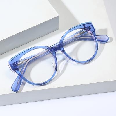 China New Fashionable OEM Fashionable Colorful Acetate Cat Eye Optical Frames For Women Eyeglasses Frame China Wholesale for sale