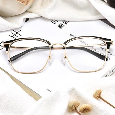 China Fashion Glasses Metal Acetate Combine Metal Spectacle Designer Eyewear China Wholesale Metal Optical Glasses Frame for sale