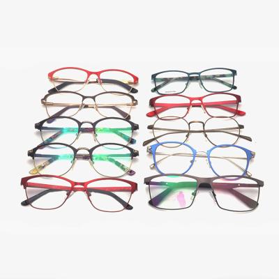 China Fashionable promotional prices mixed models colorful mens womens metal optical frames glasses frames in stock for sale