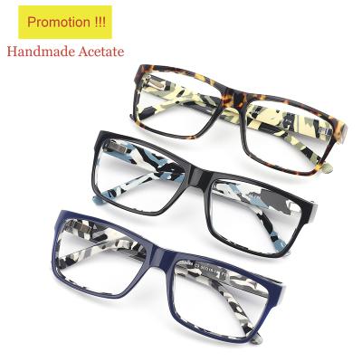 China Trendy Fashion Style Painting Logo Eyeglasses Acetate Frame Vintage Glasses for sale