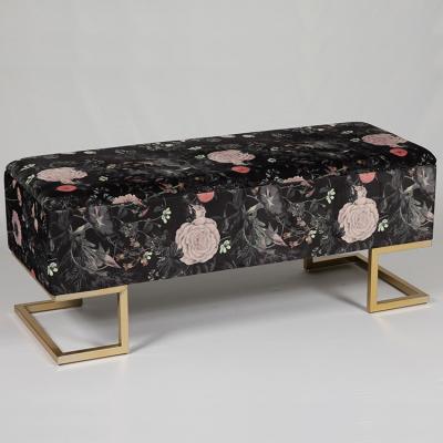 China Storage Hot Sales Flower Bench Mid Century Style Storage Ottoman Bench for sale