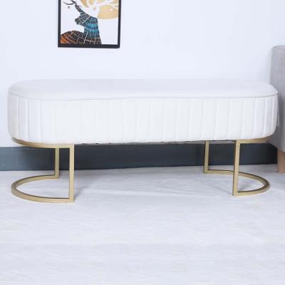 China Modern Home Furniture Velvet Stool Bench Fabric End Long Bed Bench Bench Stool for sale