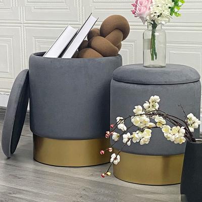 China Large Storage Space Set 2 Storage Stool Kids Chair For Living Room for sale