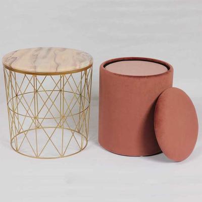 China New Morden Stool Tray Wire Mesh Design Round Shape For Coffee Table for sale