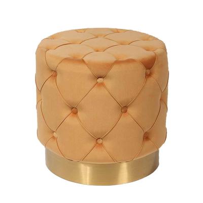 China Storage Household Cloth American Shoe Stools Round Changing Button Stool For Bedroom for sale