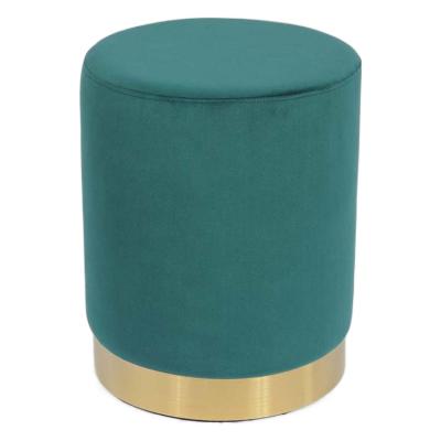 China Removable Modern Velvet Cover Living Room Furniture Fabric Gold Side Ottoman Stool With Storage for sale