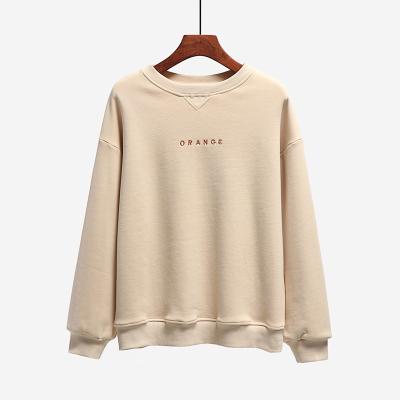 China Sustainable Customizable Round Neck Pattern Printed Suede Loose Sweatshirt Hoodie for sale