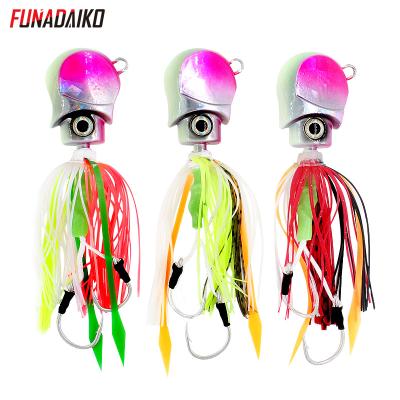 China FUNADAIKO 120g Lead Rubber Rope Sea Fishing Baits Kabura Slider Baits Madai Jigs Skirts Lead Baiting Tackle for sale