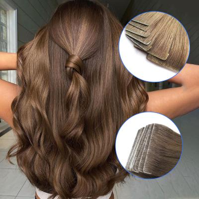 China Natural Wave Hair Tape In 20inch Tape In Virgin Hair Double Drawn European Remi Tape In Human Hair for sale