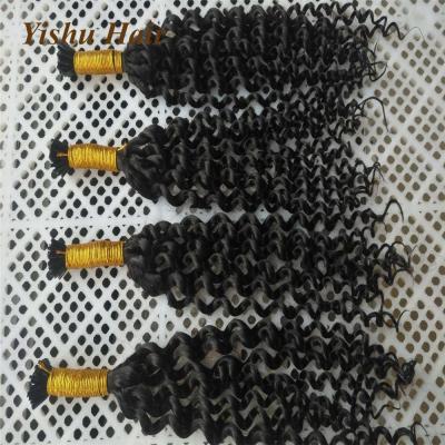 China Italian Curl 8A10a Grade Big Stock Afro Brazilian Hair Weaving I-Tip Kinky Curly Hair Extensions For Black Women for sale