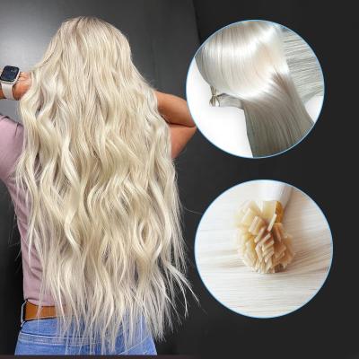 China Russian Virgin Russian Virgin Silky Straight Double Drawn Wave Flat Tip Hair Weave Pre-bonded R-U Wholesale R-U for sale