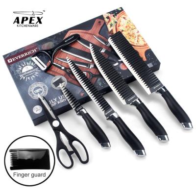 China Hot Selling Viable Amazon Coating 7pcs Non-stick Sharp Knife Set Stainless Steel Kitchen Knife Set Handle With Gift Box for sale