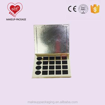 China low moq/37mm biodegradable empty magnetic empty palette gold eyeshadow magnetic empty palette/custom makeup palette carton for sale