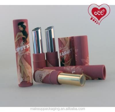 China Recyclable/handmade lipstick tube custom packaging design/cardboard paper tube for lip balm packaging/unique lipstick paper tube with your own logo for sale