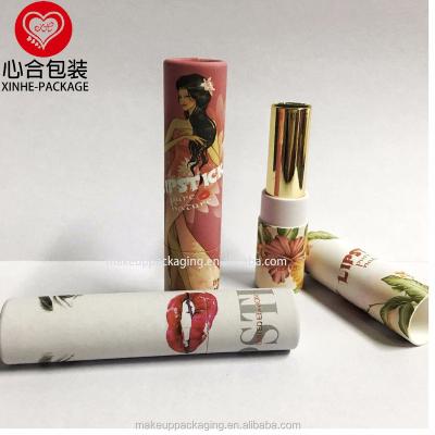 China Handmade biodegradable lipstick tubes 12.1mm cardboard/eco-friendly paper lip balm tube/paper twist up tubes for lipstick packaging for sale