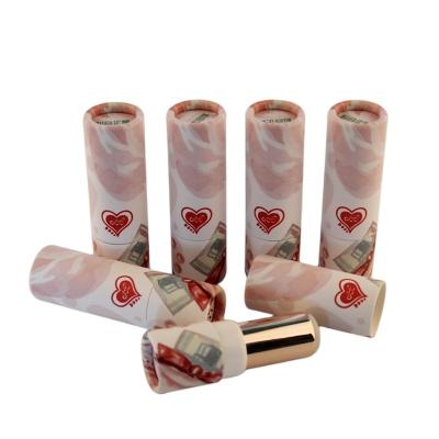 China Eco Friendly Recyclable Round Cardboard Paper Lipstick Tube Lift Up Paper Tubes For Lip Balm for sale