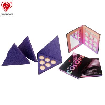 China Magnetic Cosmetic Packaging Pan Empty Cardboard Paper Box Glitter Recyclable Eco-Friendly Makeup Personal Care Beauty Paper Box Eyeshadow Palette Cosmetic Packaging for sale