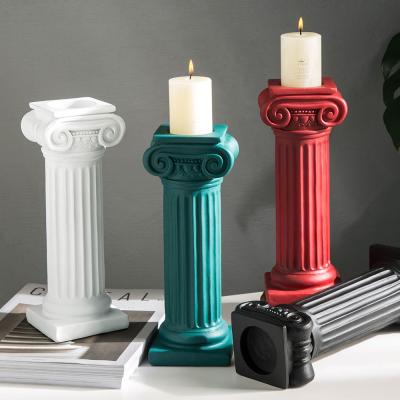 China Home Decor Home Decor Style Retro Roman Architecture Candlelight Dinner Decorations Candle Holders Romantic Candlestick Opens Wedding Candelabras for sale