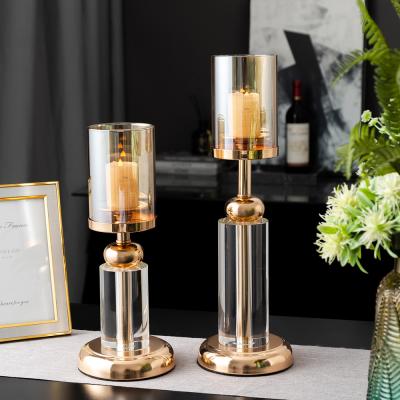 China European style home decoration glass candle holder metal decoration gold candle holders for sale