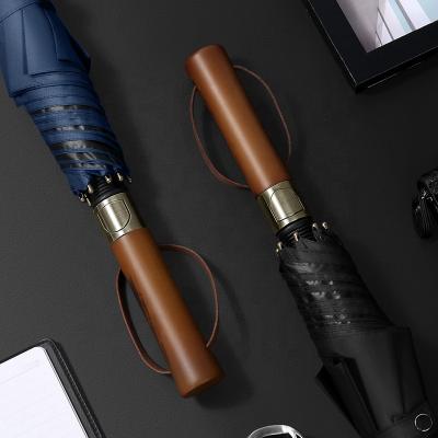 China Golf umbrella gentleman wooden handle straight commercial advertising printing logo gift umbrella for sale