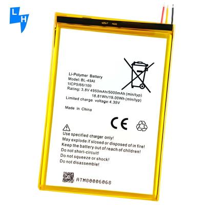 China Mobile phone batteries for itel 1556 BL-49AI 4950mAh lithium ion battery for sale