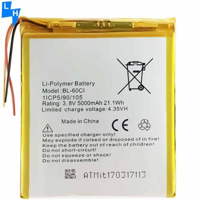 China Mobile phone battery for itel 1703 BL-60CI 5000mAh lithium ion battery for sale