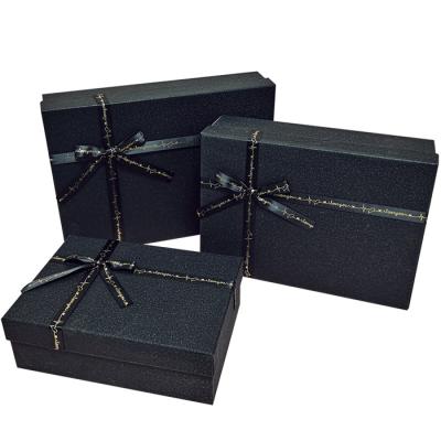 China Top Grade Recyclable Frosted Black Gold Green Onion Bow Ribbon Gift Packing Box Clothing Paper Box Large Cosmetic Box for sale