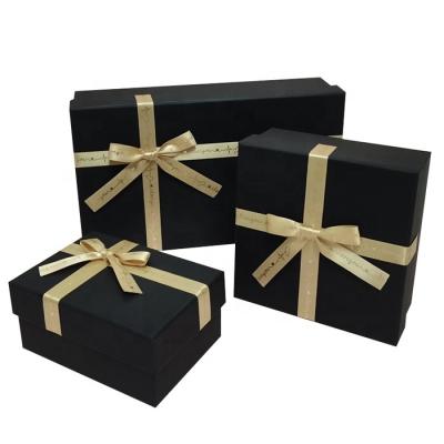 China Recyclable Black Ribbon Ribbon Men's Birthday Gift Box Gift Box Product Packaging Stock for sale