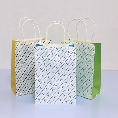 China Recyclable Printed LOVE Gift Bags With Paper Twist Treated Kraft Paper Bags Custom Recycled Customer Favorite Gift Bags for sale